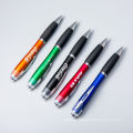 Environmental protection creativity Led Light Up Gift Soft touch Screen Pen Custom logo Stylus Promotion Ballpoint Pen